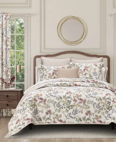 ROYAL COURT ROSEWOOD BOTANICAL LEAF 3-PC. QUILT SET, FULL/QUEEN