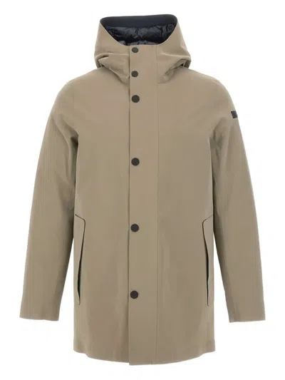 RRD HOODED BUTTON-FASTENING COAT