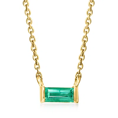 RS PURE ROSS-SIMONS EMERALD NECKLACE IN 14KT YELLOW GOLD. 16 INCHES