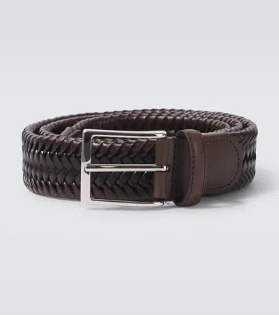 RUBINACCI WOVEN LEATHER BELT