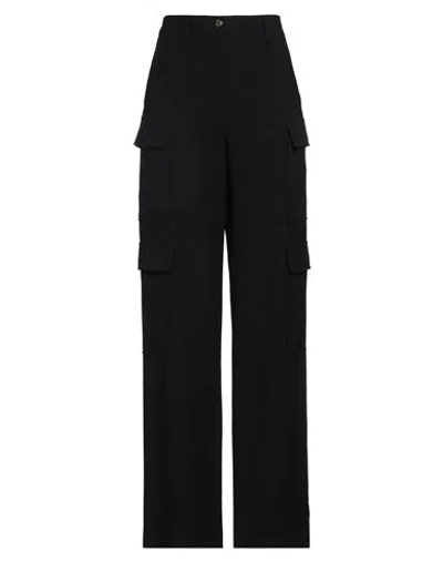 RUE DU BAC RUE DU BAC WOMAN PANTS BLACK SIZE 10 VISCOSE, POLYESTER
