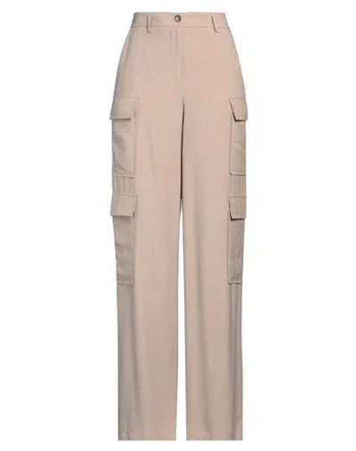 RUE DU BAC RUE DU BAC WOMAN PANTS SAND SIZE 8 VISCOSE, POLYESTER