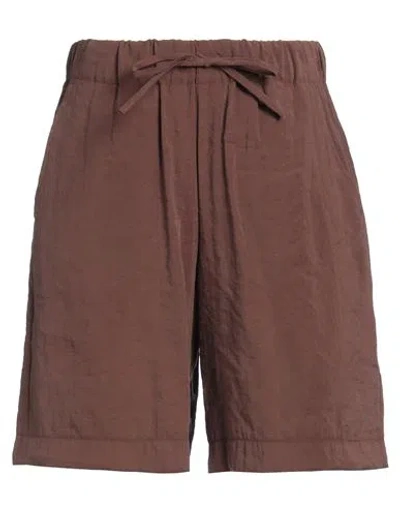 RUE DU BAC RUE DU BAC WOMAN SHORTS & BERMUDA SHORTS CHOCOLATE BROWN SIZE 2 MODAL, POLYESTER