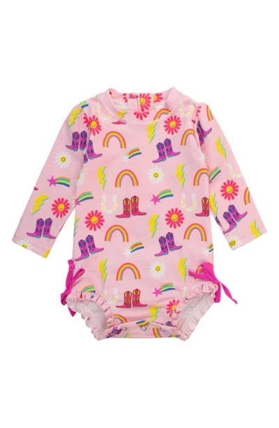 RUFFLEBUTTS RUFFLEBUTTS COWGIRL CUTIE ONE-PIECE RASHGUARD SWIMSUIT