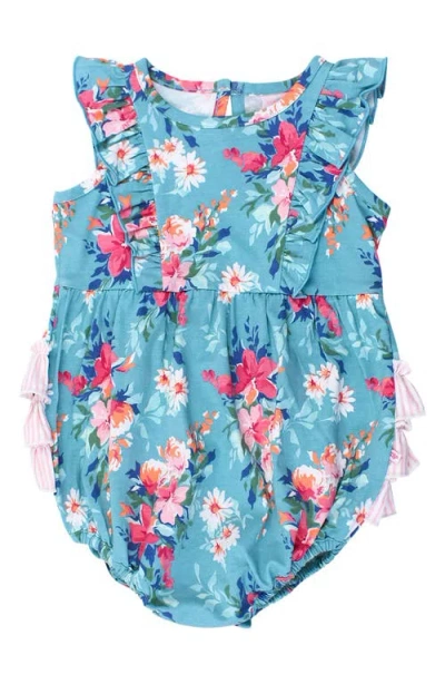 RUFFLEBUTTS RUFFLEBUTTS FANCY ME FLORAL RUFFLE WATERFALL BUBBLE ROMPER
