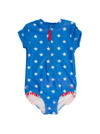 RUFFLEBUTTS RUFFLEBUTTS GIRLS SHORT SLEEVE UPF50+ ONE PIECE RASH GUARD