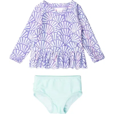 RUFFLEBUTTS RUFFLEBUTTS MAGICAL MERMAID TWO-PIECE RASHGUARD SWIMSUIT