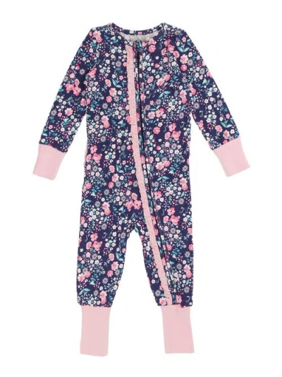 RUFFLEBUTTS RUFFLEBUTTS SOFTSNOOZE BABY GIRLS RUFFLE ONE PIECE CONVERTIBLE PAJAMAS