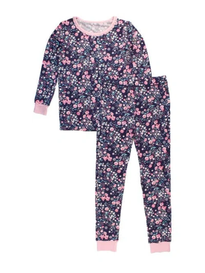 RUFFLEBUTTS RUFFLEBUTTS SOFTSNOOZE GIRLS RUFFLE LONG SLEEVE PAJAMA SET
