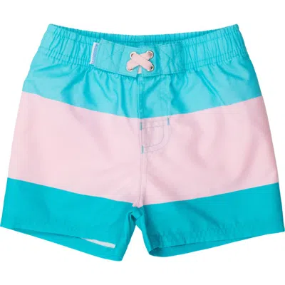 RUGGEDBUTTS RUGGEDBUTTS KIDS' NEON POOL PARTY COLORBLOCK SWIM TRUNKS