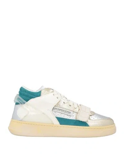 RUN OF RUN OF WOMAN SNEAKERS PLATINUM SIZE 8 LEATHER