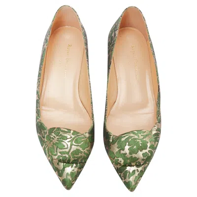 RUPERT SANDERSON AGA BROCADE EMBELLISHED POINTY FLATS