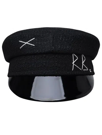 RUSLAN BAGINSKIY RUSLAN BAGINSKIY HAT IN BLACK COTTON BLEND