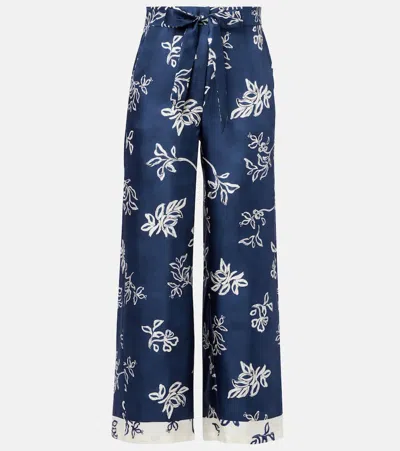 S MAX MARA CINZIA HIGH-RISE SILK WIDE-LEG PANTS