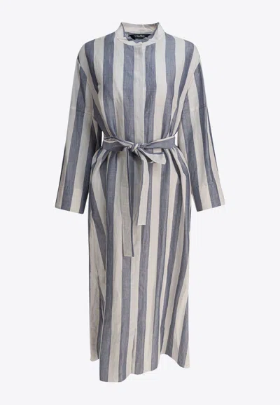 S MAX MARA RIMA STRIPED MIDI DRESS