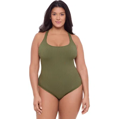 S3 S3 RIBBED SCOOPNECK CROSSBACK ONE PIECE SWIMSUIT