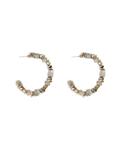 SAACHI SAACHI BEADED CRYSTAL HOOP EARRINGS