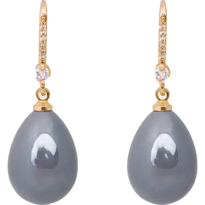 SAACHI SAACHI FAUX PEARL CRYSTAL DANGLE EARRINGS