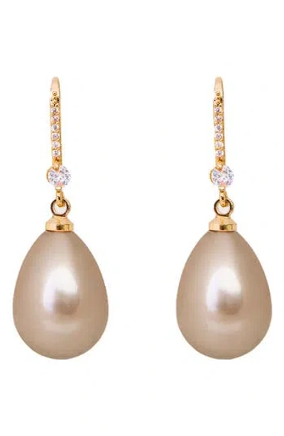 SAACHI SAACHI FAUX PEARL CRYSTAL DANGLE EARRINGS
