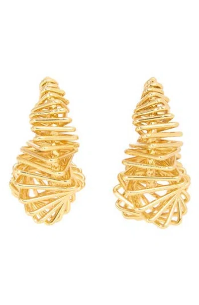 SAACHI SAACHI GEOMETRIC TRIANGLE HOOP EARRINGS