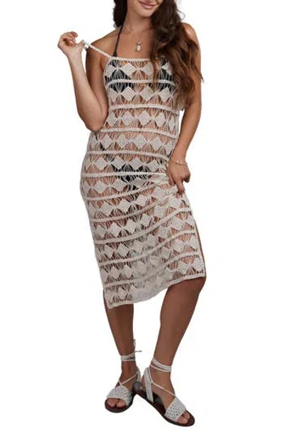 SAACHI SAACHI OPEN WEAVE CROCHET COVER-UP DRESS