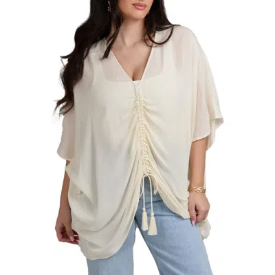 SAACHI SAACHI RUCHED TIE FRONT TOPPER