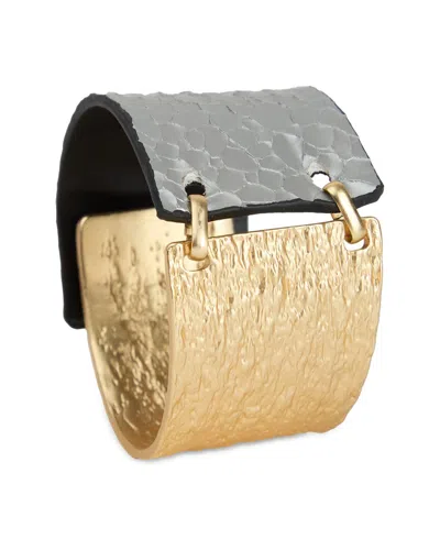 SAACHI SAACHI SNAKE LEATHER METAL BRACELET