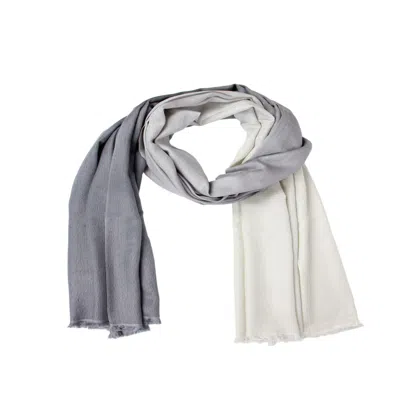 SAACHI WOMEN'S GREY CASHMERE SILK GRAY SCARF OMBRE