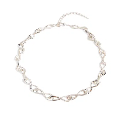 SAACHI WOMEN'S SILVER INFINITY LINK COLLAR NECKLACE