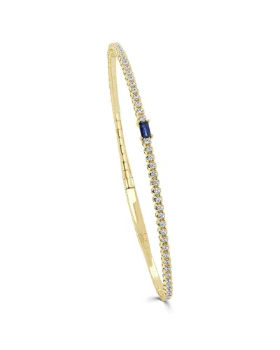 SABRINA DESIGNS SABRINA DESIGNS 14K 0.54 CT. TW. DIAMOND & SAPPHIRE BAGUETTE BANGLE BRACELET