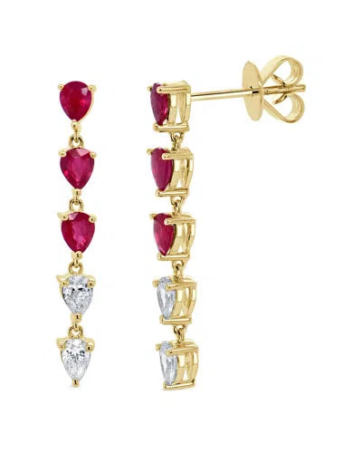 SABRINA DESIGNS SABRINA DESIGNS 14K 1.48 CT. TW. DIAMOND & RUBY DROP EARRINGS