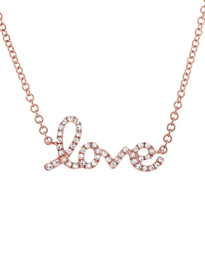 SABRINA DESIGNS SABRINA DESIGNS 14K ROSE GOLD 0.11 CT. TW. DIAMOND LOVE NECKLACE