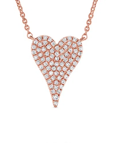 SABRINA DESIGNS SABRINA DESIGNS 14K ROSE GOLD 0.17 CT. TW. DIAMOND HEART NECKLACE