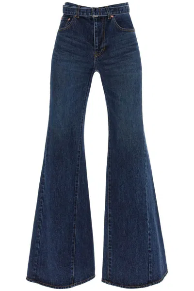 SACAI BOOT CUT JEANS WITH MATCHING BELT