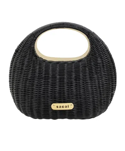 SACAI SACAI LOGO PLAQUE ROUND BAG