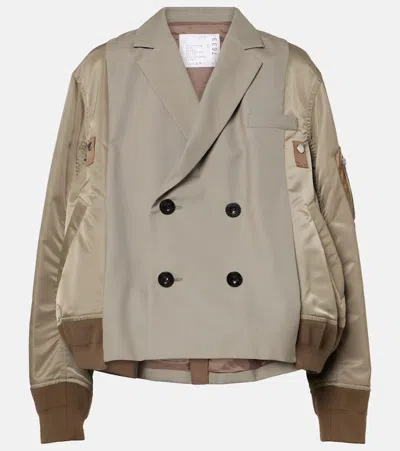 SACAI DOUBLE-BREASTED BOMBER JACKET