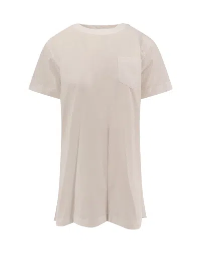 SACAI DRESS WITH DRAPED COTTON INSERTS ON THE BACK