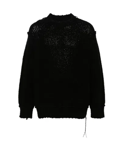 SACAI EXPOSED-SEAMS OPEN-KNIT JUMPER