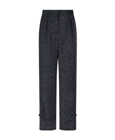 SACAI SACAI LEOPARD PRINTED SATIN PANTS