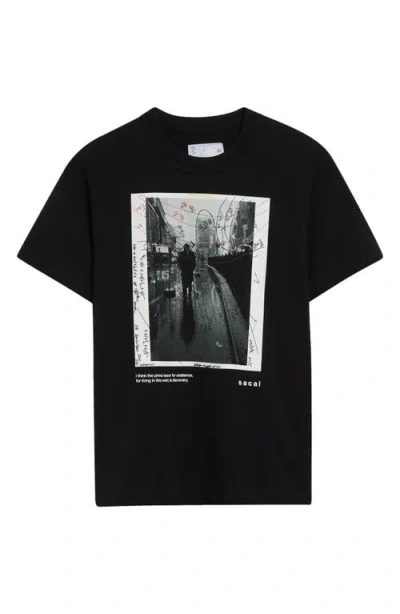 SACAI SACAI JAMES DEAN COTTON GRAPHIC T-SHIRT