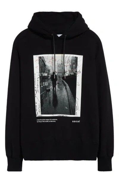 SACAI SACAI JAMES DEAN FLEECE GRAPHIC HOODIE