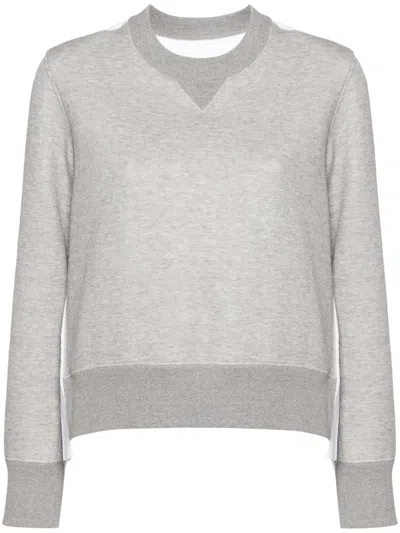 SACAI KNIFE-PLEATS CREW-NECK SWEATSHIRT