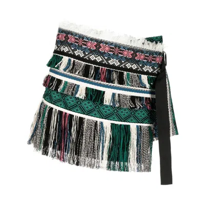 SACAI SACAI LADIES MULTICOLOR RUG JACQUARD SHORTS
