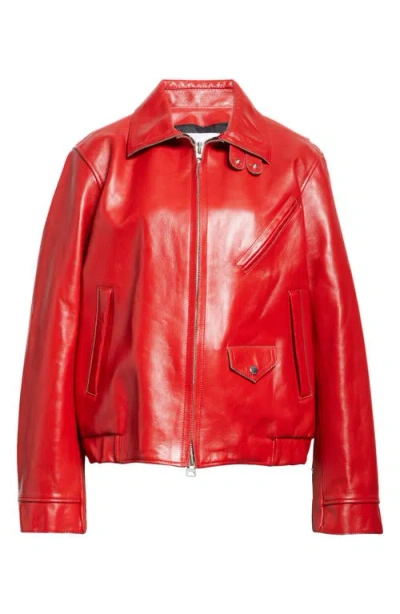 SACAI SACAI LEATHER BOMBER JACKET