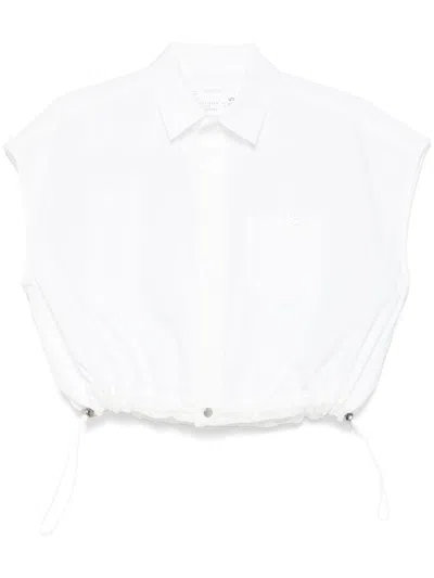 SACAI LOGO-EMBROIDERED SHIRT