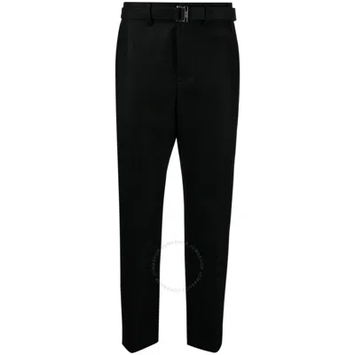 SACAI SACAI MEN'S BLACK WOOL TAILORED CROPPED TROUSERS