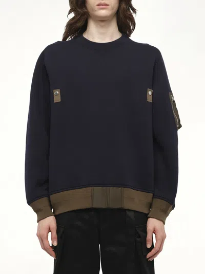 SACAI MEN'S SPONGE SWEAT PULLOVER