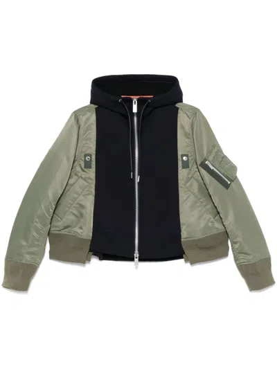 SACAI PANELLED HOODED JACKET