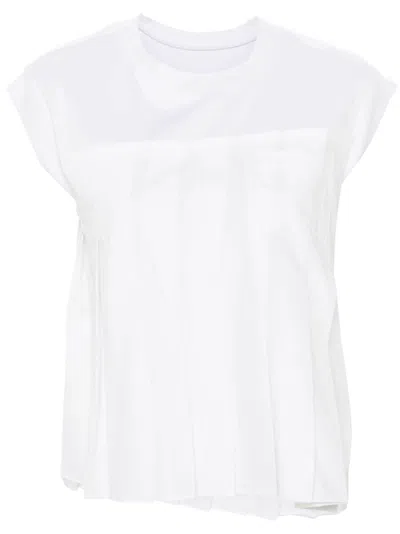 SACAI PLEATED T-SHIRT