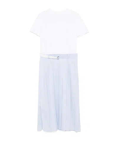 SACAI SACAI POPLIN JERSEY MIDI DRESS